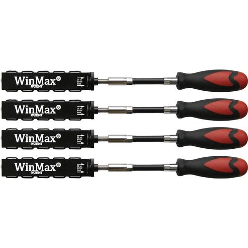 Winmax Montagehelfer für Fenster Set - Abstandskeile verstellbar 0-13mm, Fensterkeil mit flexiblem Griff - 4 Stück