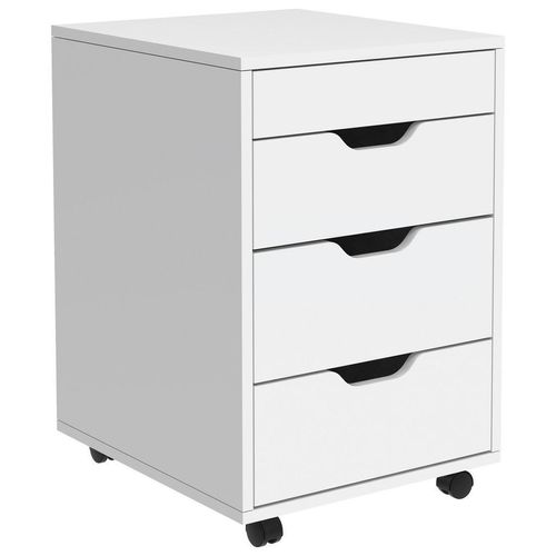 Carryhome Rollcontainer, Weiß, Holzwerkstoff, 4 Schublade(n) Schubladen, 40x66.5x45 cm, Arbeitszimmer, Container, Rollcontainer