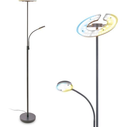 Briloner Ravan LED Stehlampe, Lesearm, Dimmbar, Speicherfunktion, Schwenkbar, Anthrazit, 45 x 25 x 179 cm