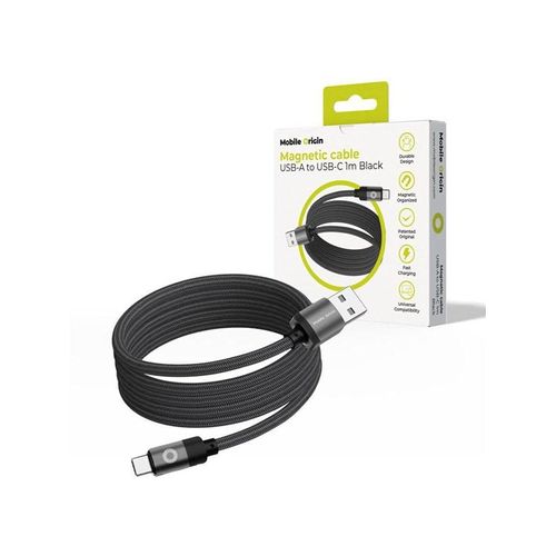 Mobile Origin Magnetic Patented Original Cable USB-A to USB-C 1m - black