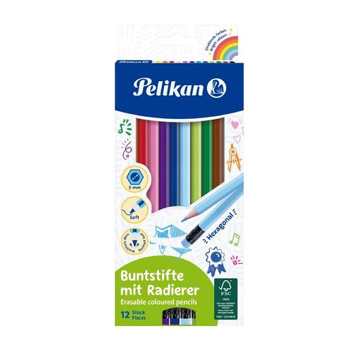 Pelikan Buntst./12 radierbar, sechskant,FSC