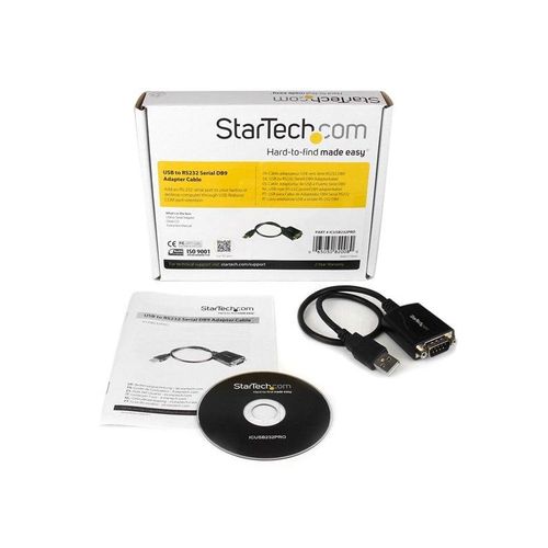 StarTech.com 1 ft USB zu RS232 Serial DB9 Adapter Kabel mit COM Retention
