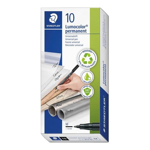 Staedtler Universal pen Lumocolor perm.10 pcs.M Bla