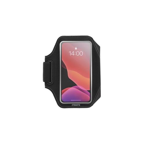 STREETZ Slim Sports Armband for up to 6.5 Smartphones Reflectors - Black
