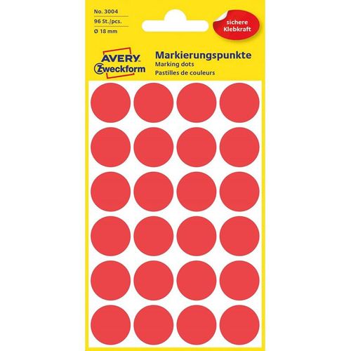 Avery Colour coding dots permanent red