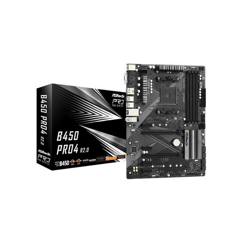 ASRock B450 Pro4 R2.0 Mainboard - AMD B450 - AMD AM4 socket - DDR4 RAM - ATX