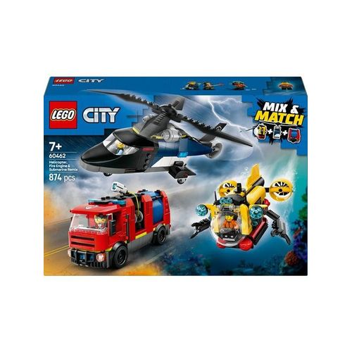 LEGO City 60462 Kombinationsset mit Hubschrauber, Löschauto und U-Boot