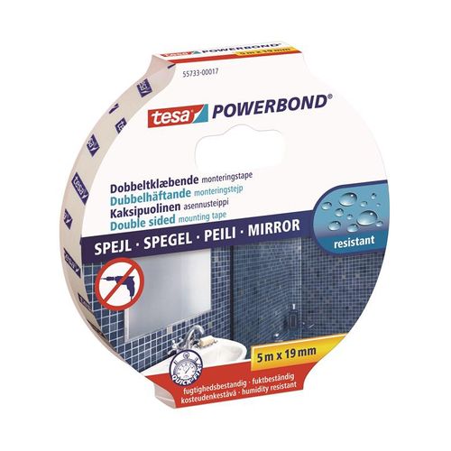 tesa Powerbond Mounting Tape Mirror 5m x 19mm