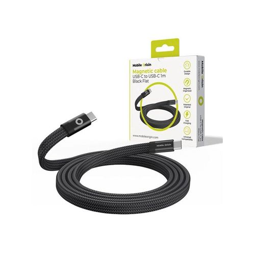 Mobile Origin Magnetic Flat Patented Original Cable USB-C to USB-C 1m - black