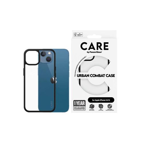 CARE by PanzerGlass Flagship Case Transparent Urban Combat w. Clear Frame iPhone 14 | 13