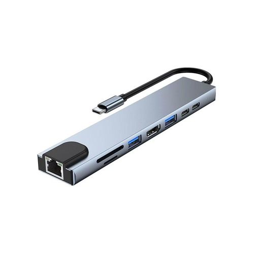 Lippa 8-in-1 87W USB-C PD 4K HDMI & Ethernet Hub USB-Hubs - 8 Anschlüsse