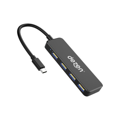 dezen UH34 Type C USB-Hubs - USB 3.0 - 4 - Schwarz