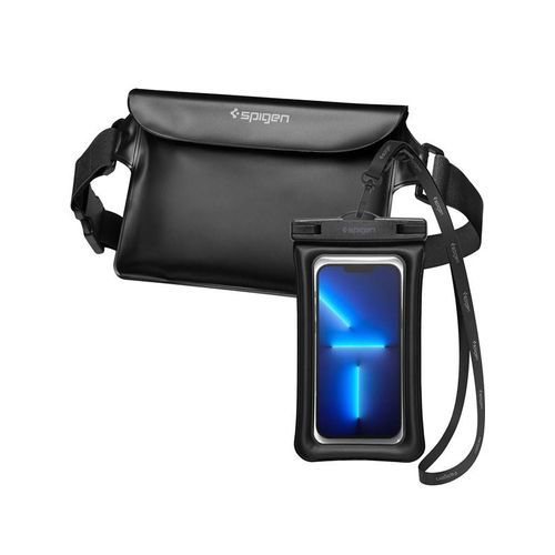 Spigen Aqua Shield WaterProof Floating Case + WaterProof Waist Bag A621 Set - black
