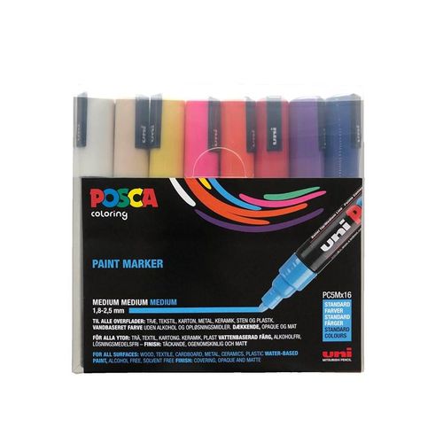 POSCA PC-1M - 16 colours - 1.8-2.5 mm tip - Waterbased ink