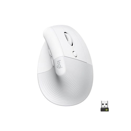 Logitech Lift Right Vertical - White - Ergonomische Maus (Weiß)