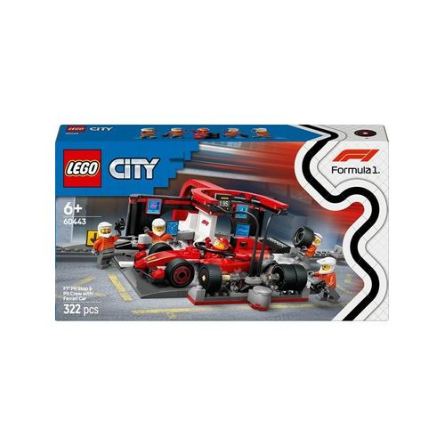 LEGO City 60443 F1® Boxenstopp mit Boxencrew und Ferrari Flitzer