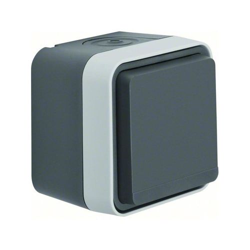 Wexøe Schuko scoket outlet with hinged cover grey