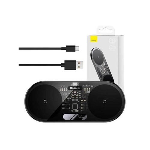 Baseus Dual Qi wireless charger Digital LED Display 20W