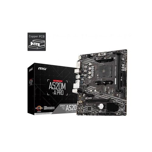 MSI A520M-A PRO Mainboard - AMD A520 - AMD AM4 socket - DDR4 RAM - Micro-ATX