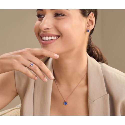 Tchibo - 925 Silber Kette »Blau Cluster« - weiß
