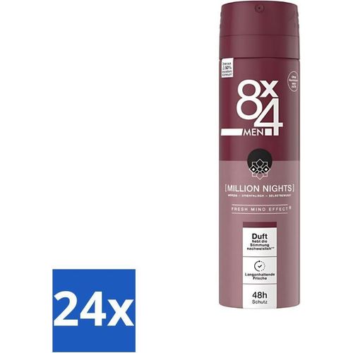 8 x 4 Deodorant Spray Men - Nr. 18 Millions Nights - Deodorant - Für Männer - 150 ml - Vorteilspack - 24 Stücke