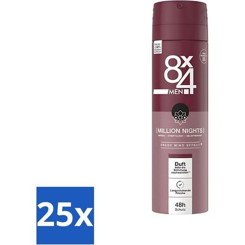 8 x 4 Deodorant Spray Men - Nr. 18 Millions Nights - Deodorant - Für Männer - 150 ml - Vorteilspack - 25 Stücke