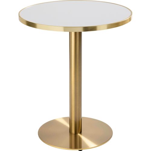 Runder Esstisch 60 cm, weiß/silberne Platte und goldene Beine - Oviala Montmartre