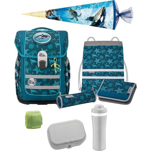 McNeill Schulranzen Set 9-teilig McOcean SEALIFE mit Lunch-Set und Schultüte