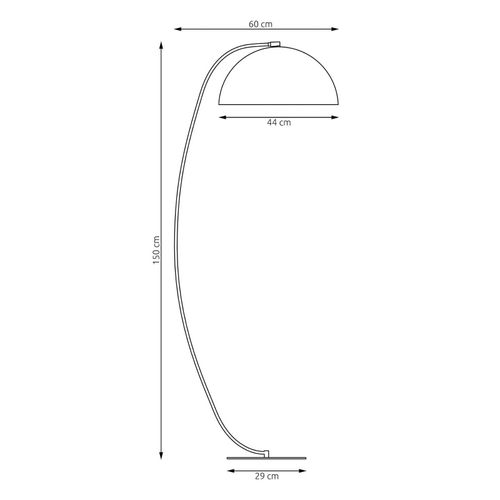 Stehlampe Arcos, orangefarben, Höhe 150 cm, Metall