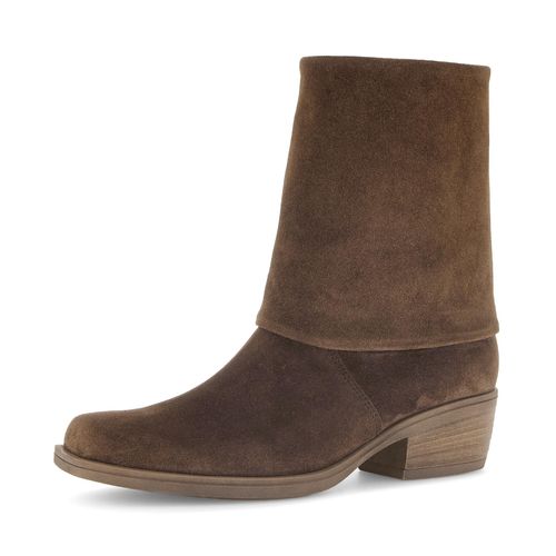 Westernstiefelette GABOR, Damen, Gr. 40, braun (cognac), Veloursleder, unifarben, Schuhe, Cowboyboots, Westernstiefel mit Best Fitting-Ausstattung