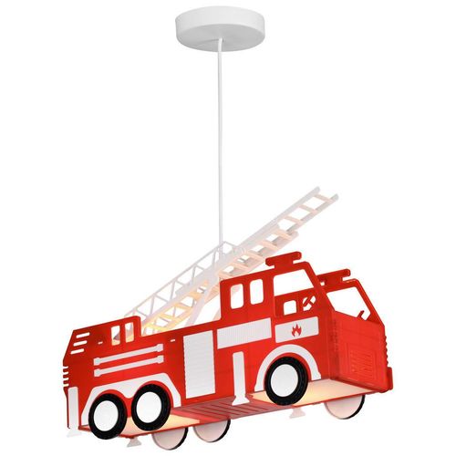 Globo Kinderhängeleuchte Kita, Mehrfarbig, Metall, Kunststoff, Auto,Auto, 13.5x120x43 cm, Lampen & Leuchten, Innenbeleuchtung, Leuchten nach Räumen, Babyzimmerlampen