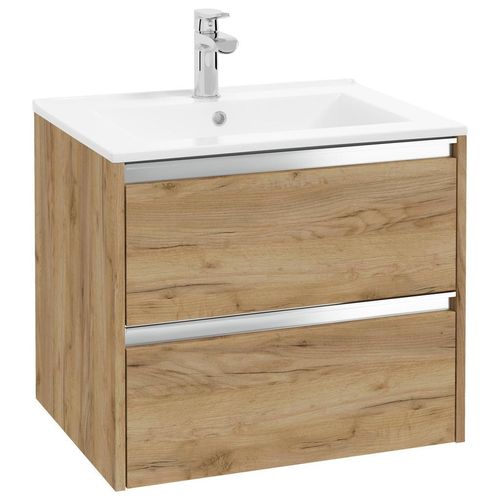 Mid.you Waschtischkombi , Eiche , Metall , 2 Schubladen , 60 cm , hängend , Badezimmer, Waschbecken & Armaturen, Waschtische