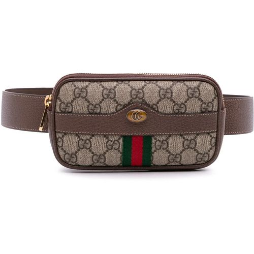 Gucci Bauchtaschen - Small GG Supreme Web Ophidia Belt Bag - Gr. ONE SIZE - in Braun - für Damen