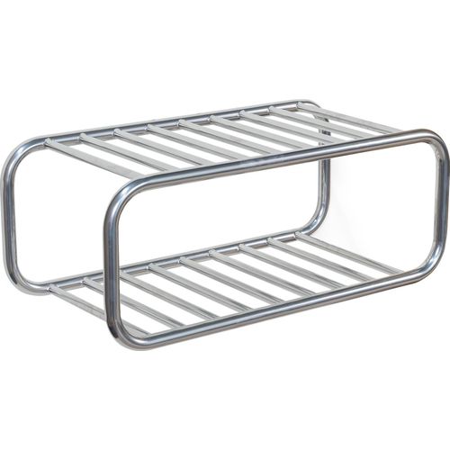 Schuhregal SPINDER DESIGN "RETRO Schuhregal", grovy chrome, B:72cm H:28cm T:35,2cm, Stahl, Regale