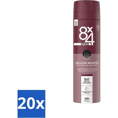 8 x 4 Deodorant Spray Men - Nr. 18 Millions Nights - Deodorant - Für Männer - 150 ml - Vorteilspack - 20 Stücke