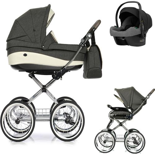 Emma Classic 4 in 1 inkl. Sportsitz, Autositz und Zubehör in Farbe Dunkelgrau-Creme (E-4) - erhältlich in 6 weiteren Farben