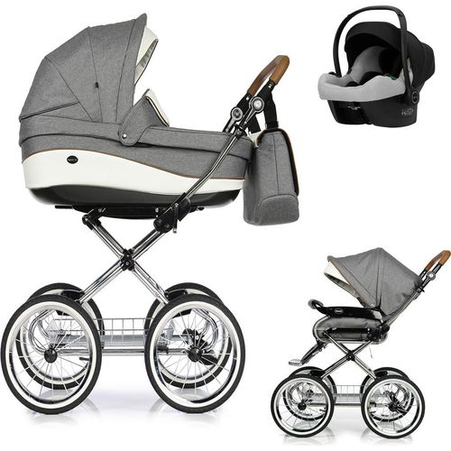 Emma Classic 4 in 1 inkl. Sportsitz, Autositz und Zubehör in Farbe Grau-Creme (E-5) - erhältlich in 6 weiteren Farben