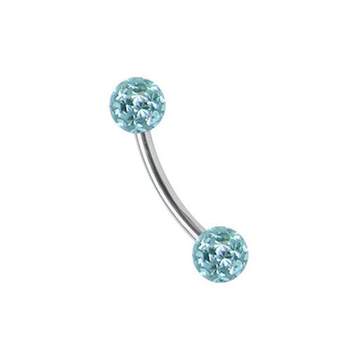 Augenbrauenpiercing ADELIA´S "Piercing Augenbrauenpiercing", blau (hellblau), Piercings, Damen, 3, Titan, Titan Banane mit 2 mini Ferido Epoxy Kugeln