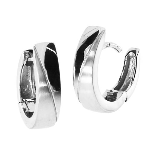 Paar Creolen OSTSEE-SCHMUCK "Ostsee-Schmuck Creole Sia Creole Sia", weiß, Ohrringe, Damen, 13 x 4mm, Silber 925 (Sterlingsilber)