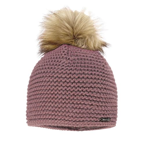 Bommelmütze CAPO, Damen, rosa (rosé), Strick, Wollmischung, unifarben, Mützen, Grobstrick, unifarben, gefüttert
