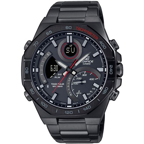 Smartwatch CASIO EDIFICE, schwarz, Smartwatches, Solaruhr,Armbanduhr,Herrenuhr,Stoppfunktion,Edelstahlarmband,Bluetooth