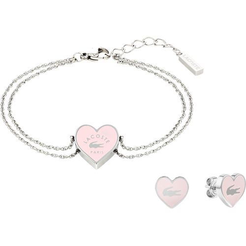 Schmuckset LACOSTE, bunt (edelstahlfarben, rosa), Schmuck_Sets, Damen, Edelstahl
