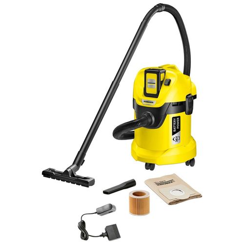 KÄRCHER Nass-Trocken-Akkusauger "WD 3 Battery Set", gelb, B:34cm H:50,3cm T:38,8cm, Akkusauger, inkl. 36 V/2,5 Ah Akku und Ladegerät