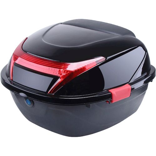 Gepäckträgertasche SACHSENRAD "Gepäckträger-Box Globus Neo", schwarz, rot, Taschen, B/H/T: 41cm x 28cm, PVC, Gepäckträgertasche, B:41cm H:28cm