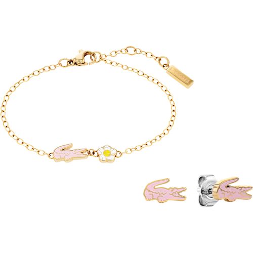 Schmuckset LACOSTE, rosa (gelbgoldfarben, edelstahlfarben, rosa), Schmuck_Sets, Mädchen, Edelstahl