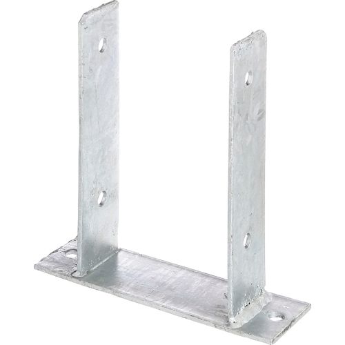U-Pfostenträger ALBERTS, grau (feuerverzinkt), B:20cm T:6cm, Stahl, Bodenanker, zum Aufschrauben, feuerverzinkt, lichte Breite 121 mm