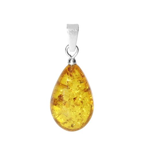 Kettenanhänger OSTSEE-SCHMUCK "Ostsee-Schmuck Anhänger", weiß, Schmuckanhänger, Damen, 27 x 11mm, Bernstein, 1,1 g, Kettenanhänger