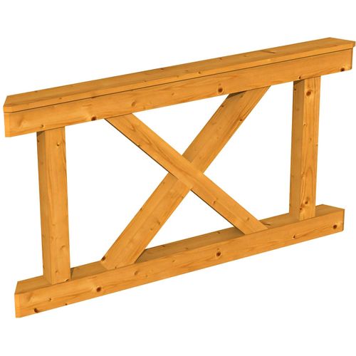 Brüstungsgeländer SKANHOLZ "Andreaskreuz", braun (eiche hell), H:84cm L:150cm, Geländer