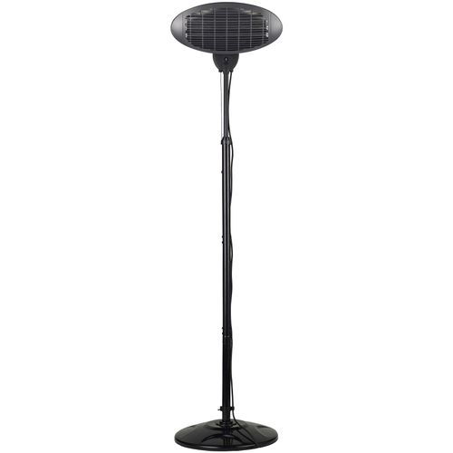 Heizstrahler TEPRO, schwarz, H:205cm Ø:47cm, Heizstrahler, mit Quarz-Heizelement