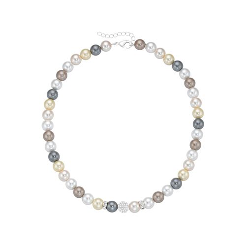 Perlenkette LADY, silber (silberfarben), Halsketten, Damen, Metall